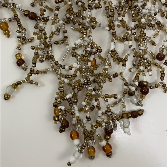Amber & white beaded necklace - Picture 3 of 4